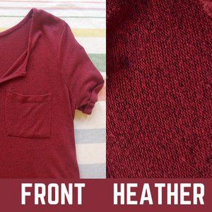 Charlotte Russe Baggy Red Heather Pocket Tee